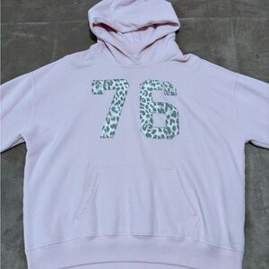 Hollister Pink Hoodie with Leopard Print